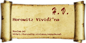 Horowitz Viviána névjegykártya